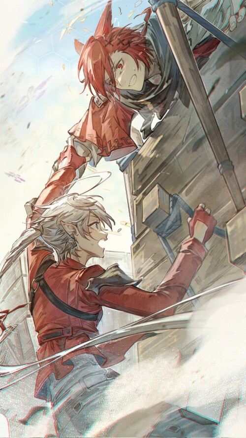  g raha tia and alisaie leveilleur final fantasy and 1 more drawn by crow0cc sample c9a1a31c66b80e1f
