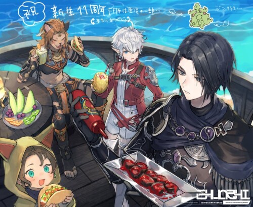  alisaie leveilleur zero krile baldesion and wuk lamat final fantasy and 1 more drawn by mogayama sa