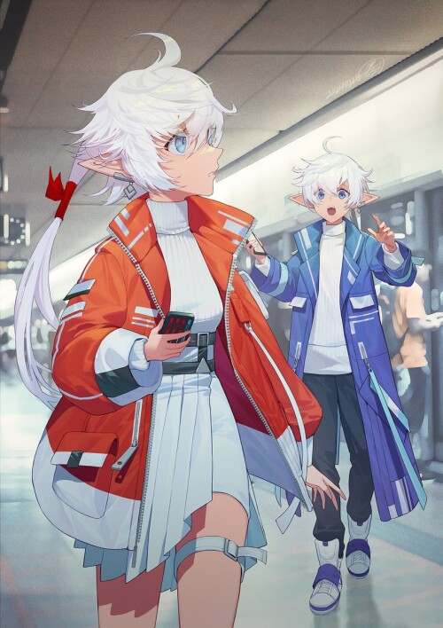  alisaie leveilleur and alphinaud leveilleur final fantasy and 1 more drawn by mt ringofive sample 7