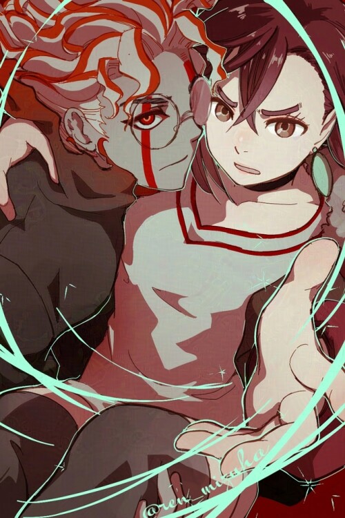  ayase momo and takakura ken dandadan drawn by ren mizuha f3642e1b8c6d03ab27a1c784e85a821c