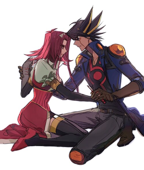  izayoi aki and fudo yusei yu gi oh and 1 more drawn by naoki 2rzmcaizerails6 sample 1bd31f10844db12