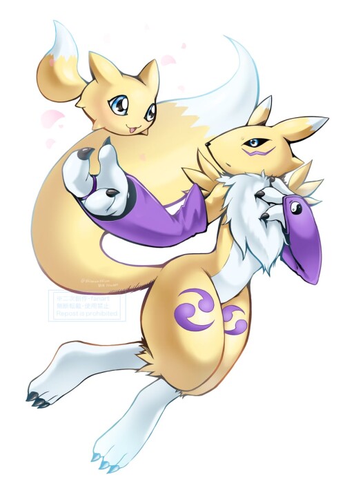  renamon and pokomon digimon drawn by shingetsu doru0222 sample d7b56d5fafaac00d8bc9f559708859ba
