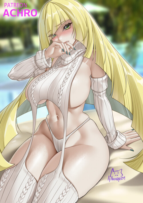  lusamine pokemon and 1 more drawn by achromaru b9ebdd2b5bca21b0b736fabd26afcb21